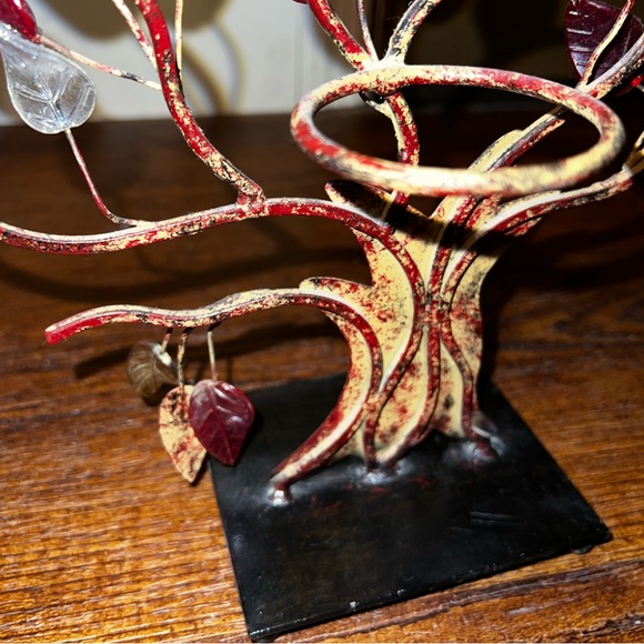 Vintage Rare Tree Sculpture Translucent Leaves Candle Holder Made In India - Picture 6 of 15